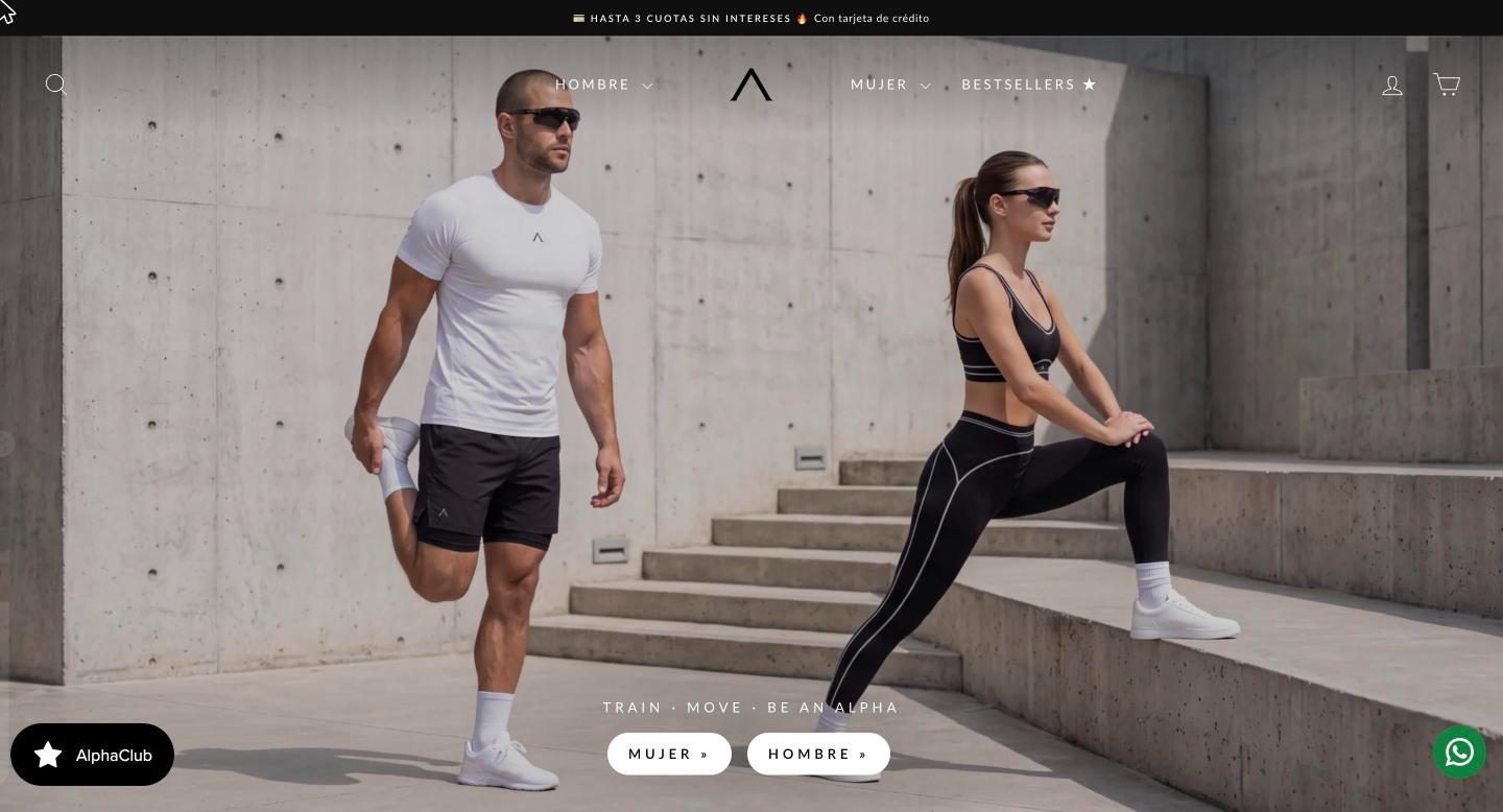 Tienda online de AlphaFit, ropa deportiva