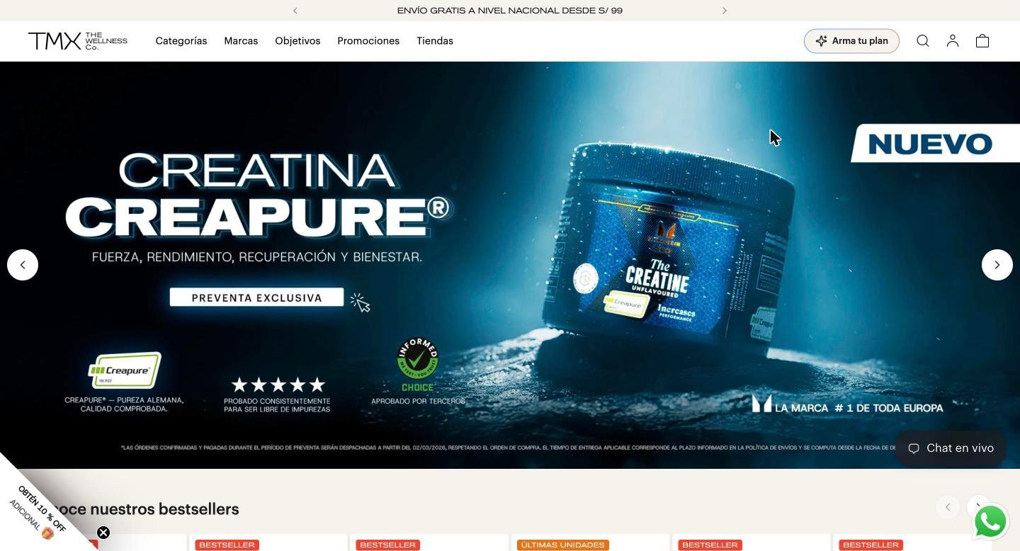 Tienda online de TMX The Wellness Co.
